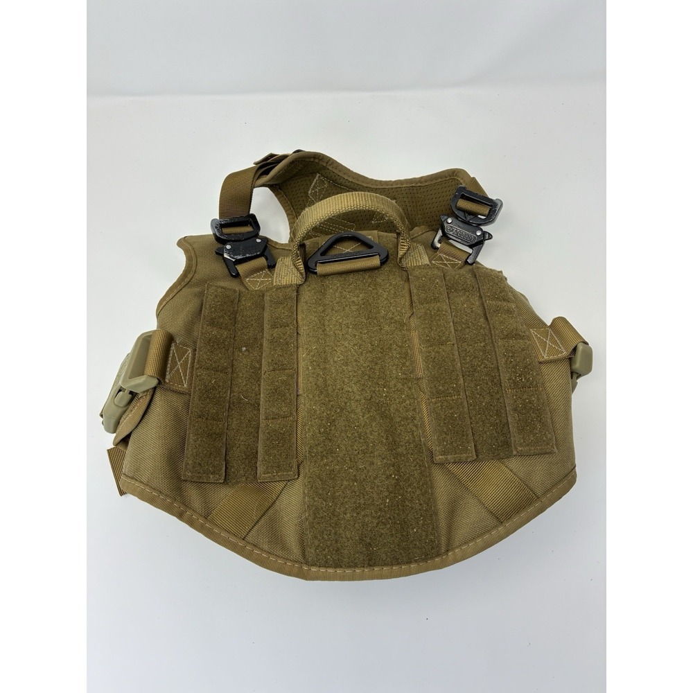 ICEFANG Tactical Dog Harness Medium Coyote Tan K9 Working Vest MOLLE No Pull